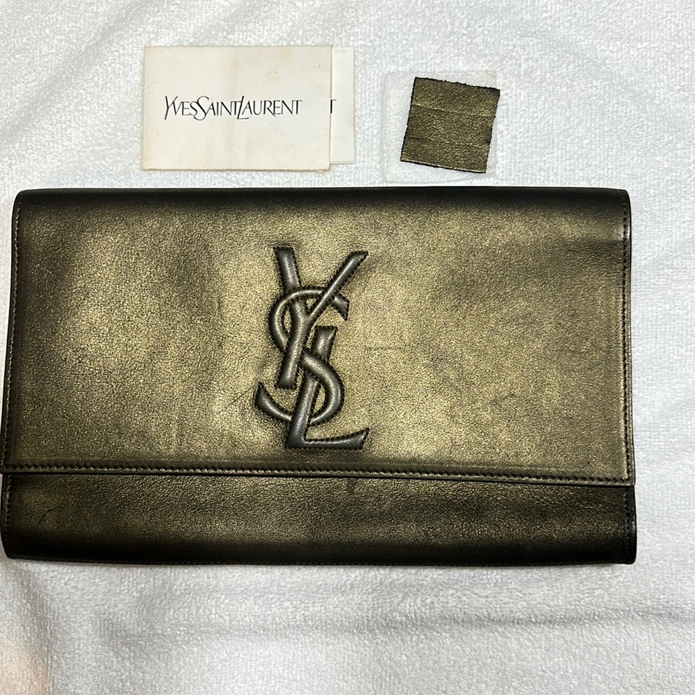 Authentic YsL Belle du Jour leather clutch Bag